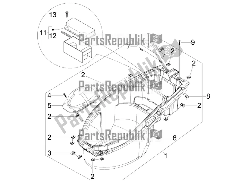 All parts for the Helmet Huosing - Undersaddle of the Piaggio NRG Power DD 0 2019