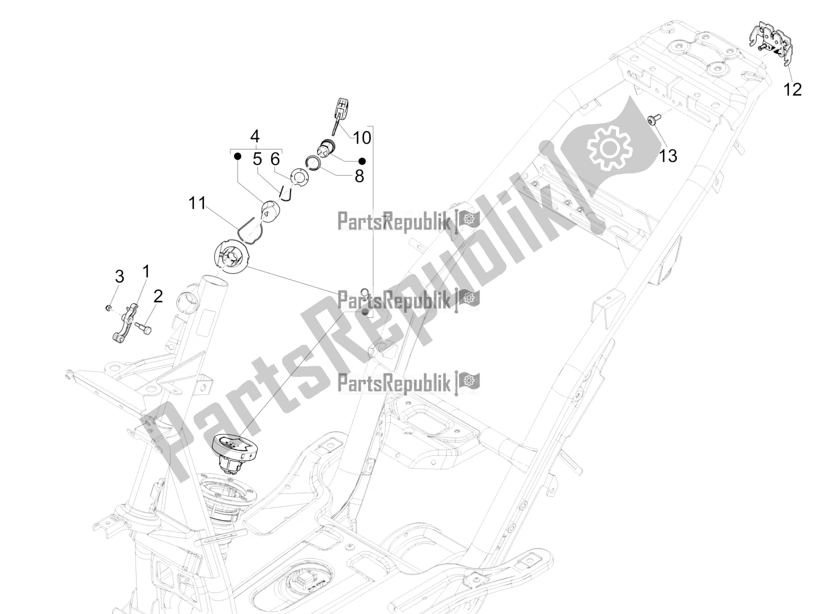 All parts for the Locks of the Piaggio NRG Power DD 0 2019
