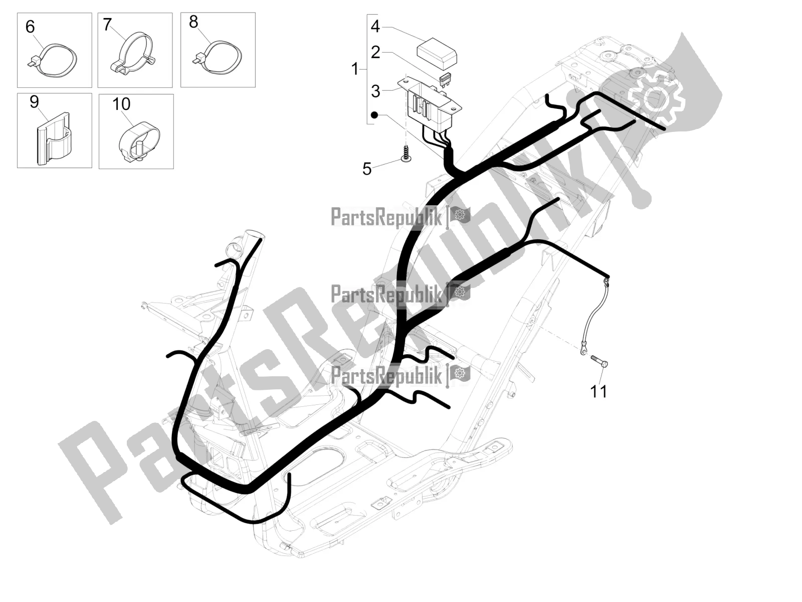 Toutes les pièces pour le Faisceau De Câbles Principal du Piaggio NRG Power DD 0 2019