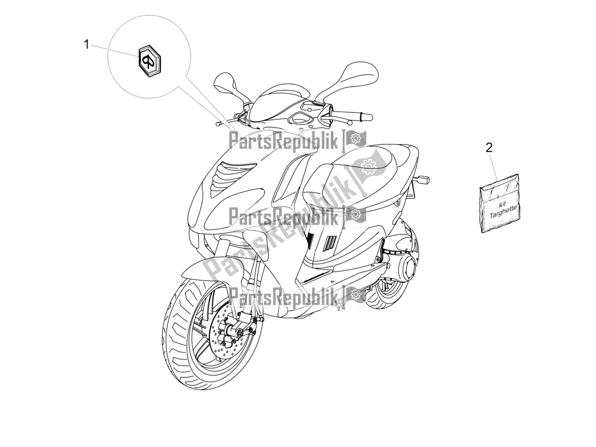 Todas as partes de Placas - Emblemas do Piaggio NRG Power DD 0 2019