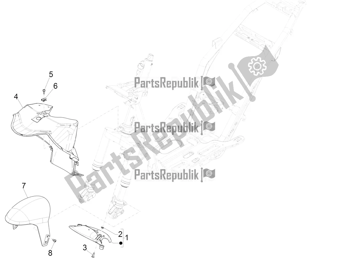 All parts for the Wheel Huosing - Mudguard of the Piaggio NRG Power DD 0 2019