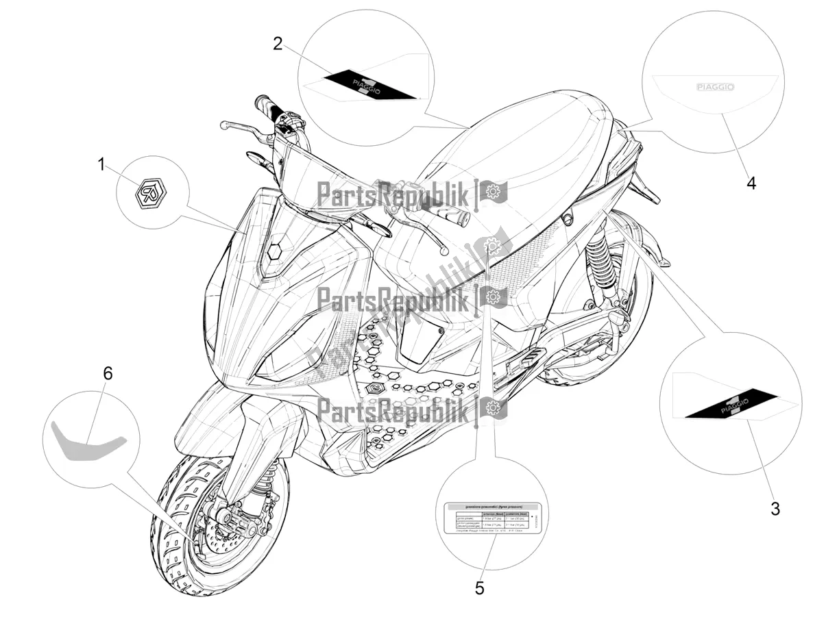 Wszystkie części do Talerze - Emblematy Piaggio Piaggio 1 Moped 2021
