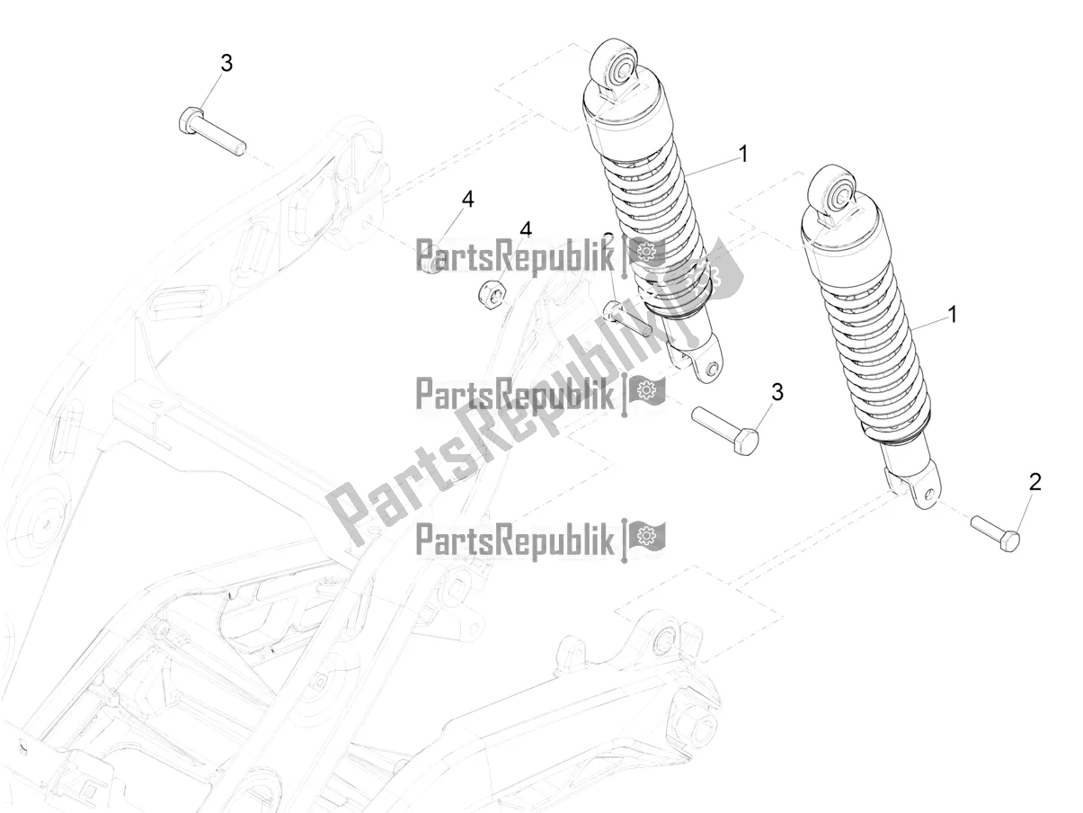 Alle onderdelen voor de Achtervering - Schokdemper / S van de Piaggio Piaggio 1 Moped 2021