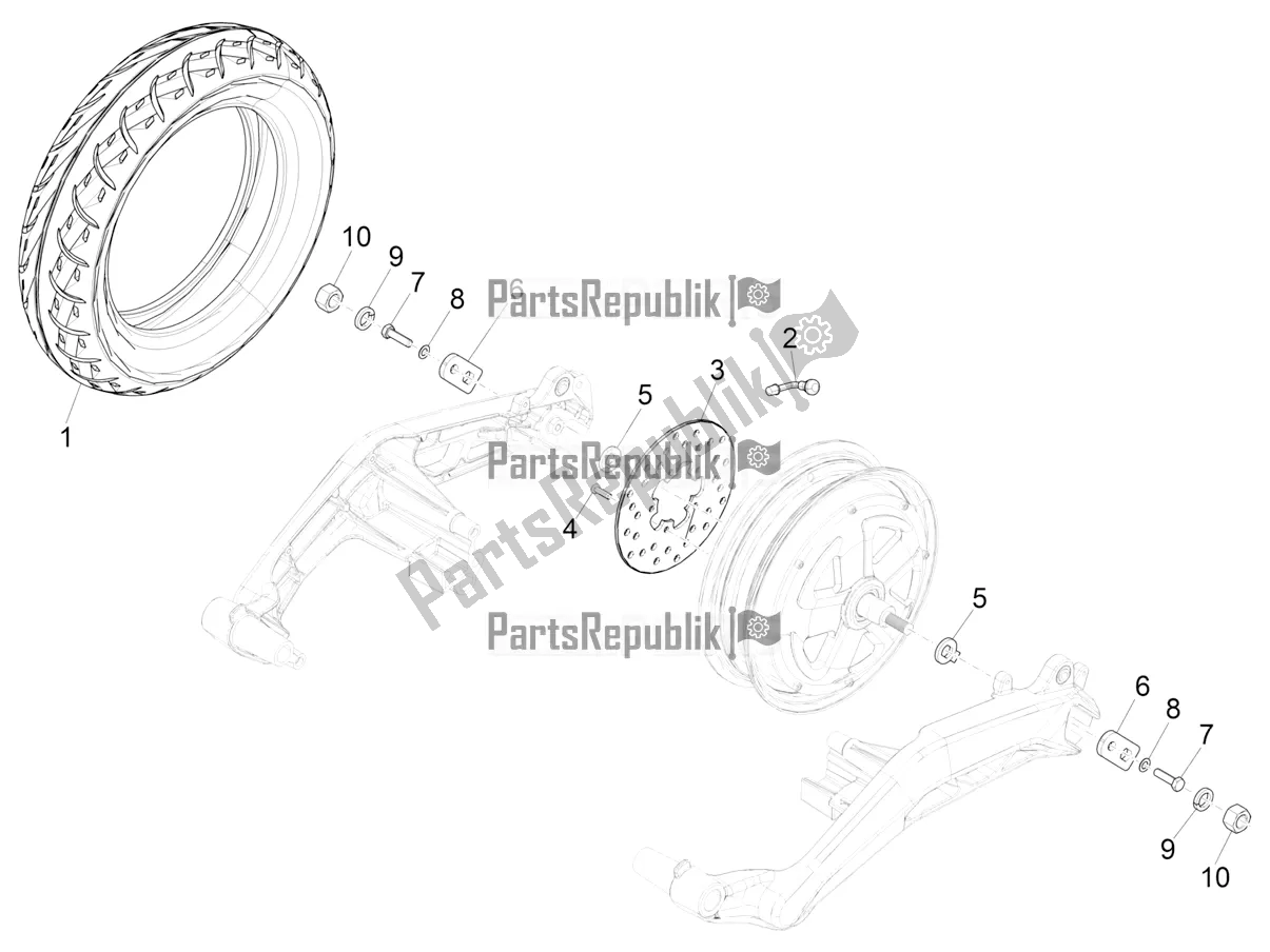 Toutes les pièces pour le Roue Arrière du Piaggio Piaggio 1 Moped 2021