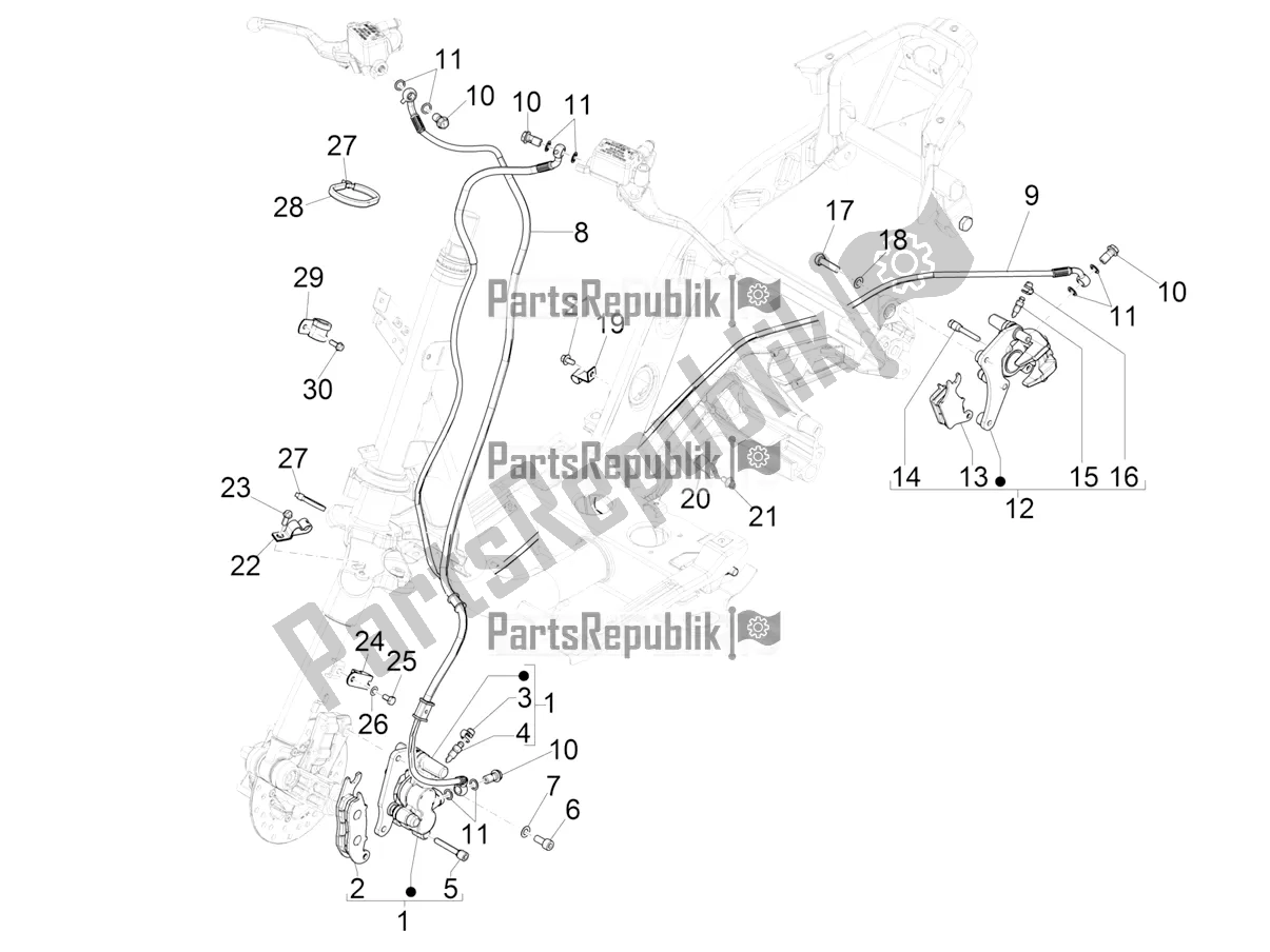 Tutte le parti per il Tubi Dei Freni - Pinze del Piaggio Piaggio 1 Moped 2022
