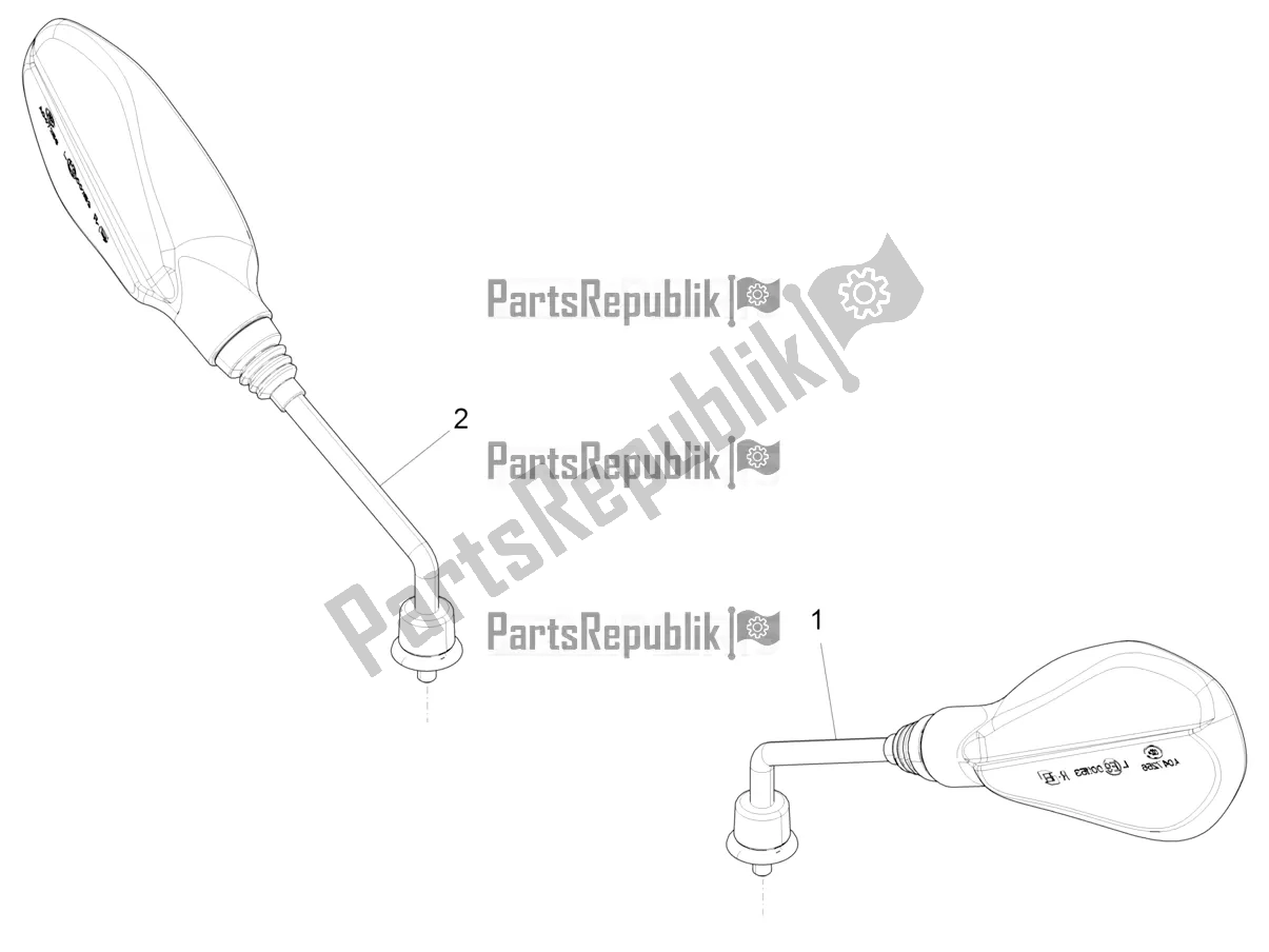 All parts for the Driving Mirror/s of the Piaggio Piaggio 1 Moped 2022
