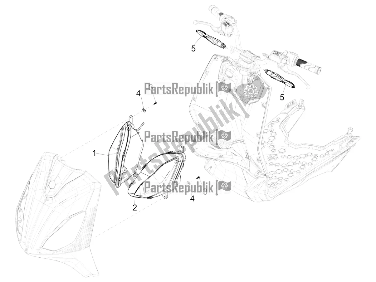 All parts for the Front Headlamps - Turn Signal Lamps of the Piaggio Piaggio 1 Moped 2022