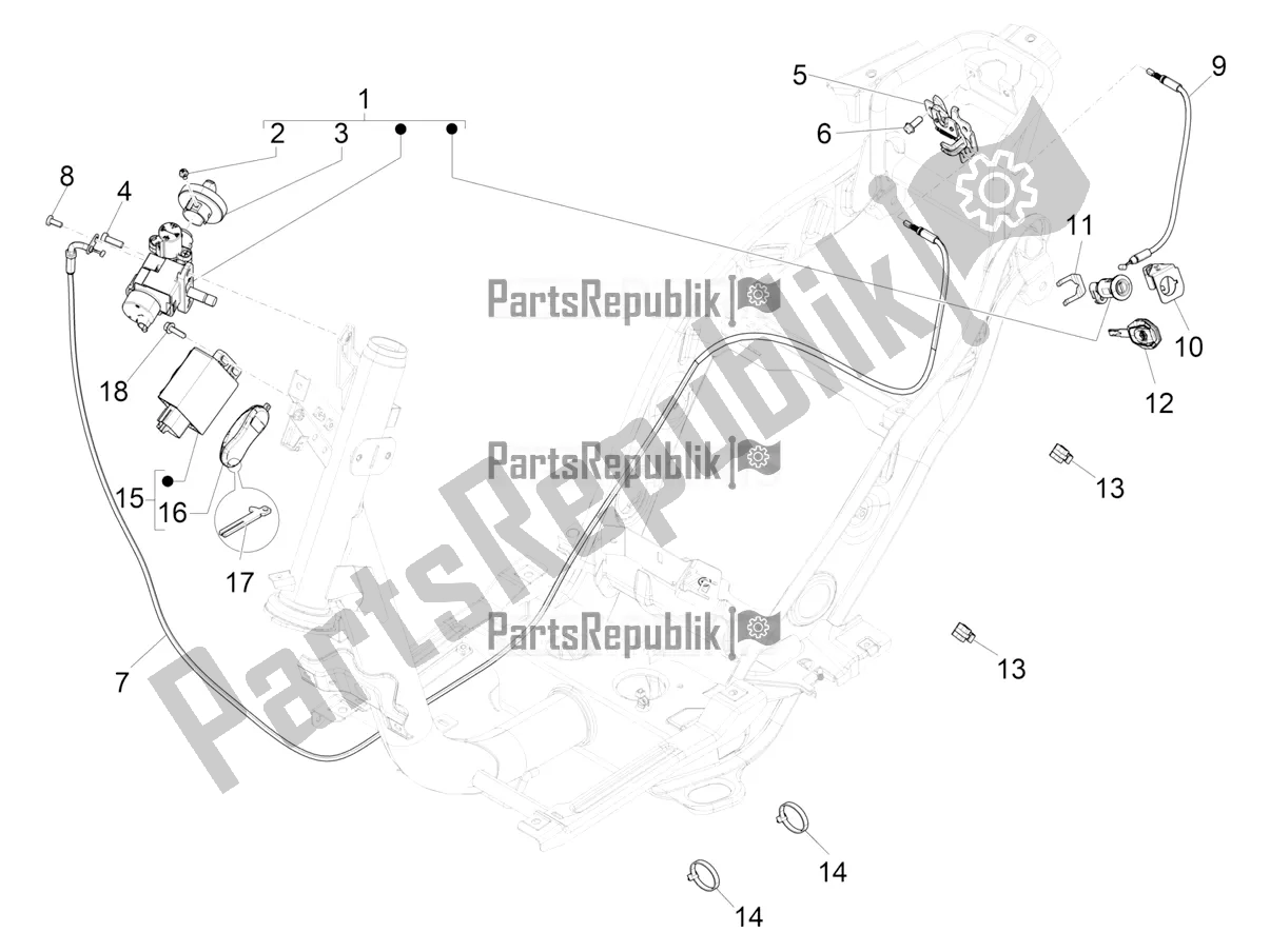 All parts for the Locks of the Piaggio Piaggio 1 Moped 2022