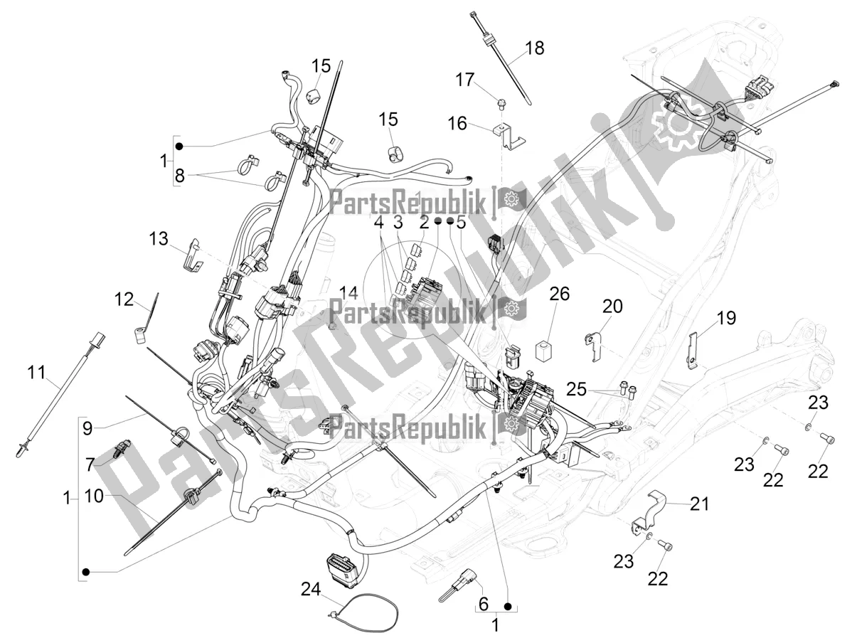 Tutte le parti per il Cablaggio Principale del Piaggio Piaggio 1 Moped 2022
