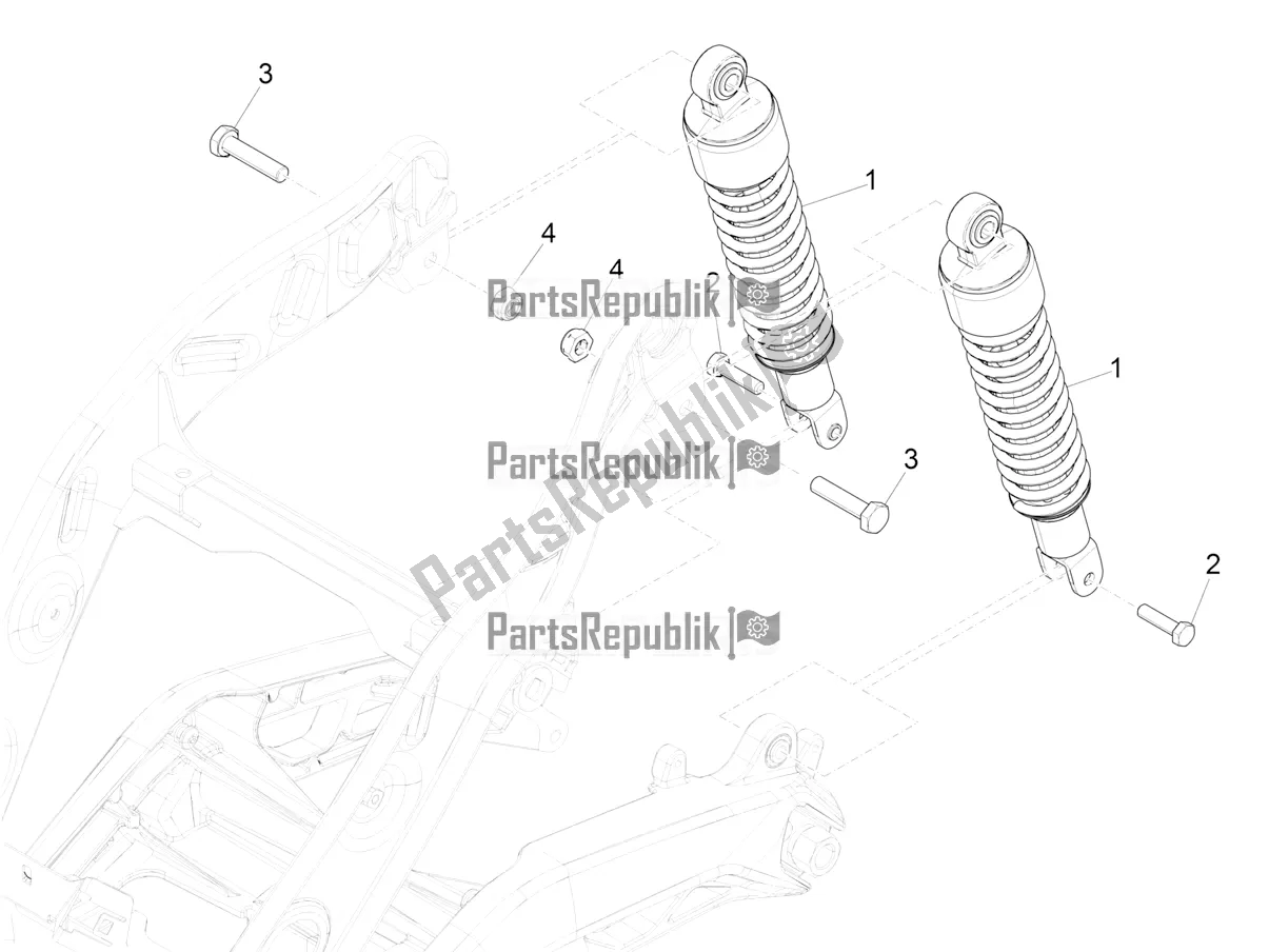 Toutes les pièces pour le Suspension Arrière - Amortisseur / S du Piaggio Piaggio 1 Moped 2022