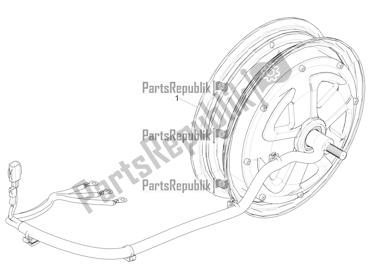 Alle onderdelen voor de Motor Assemblage van de Piaggio Piaggio 1 Motorcycle 2021