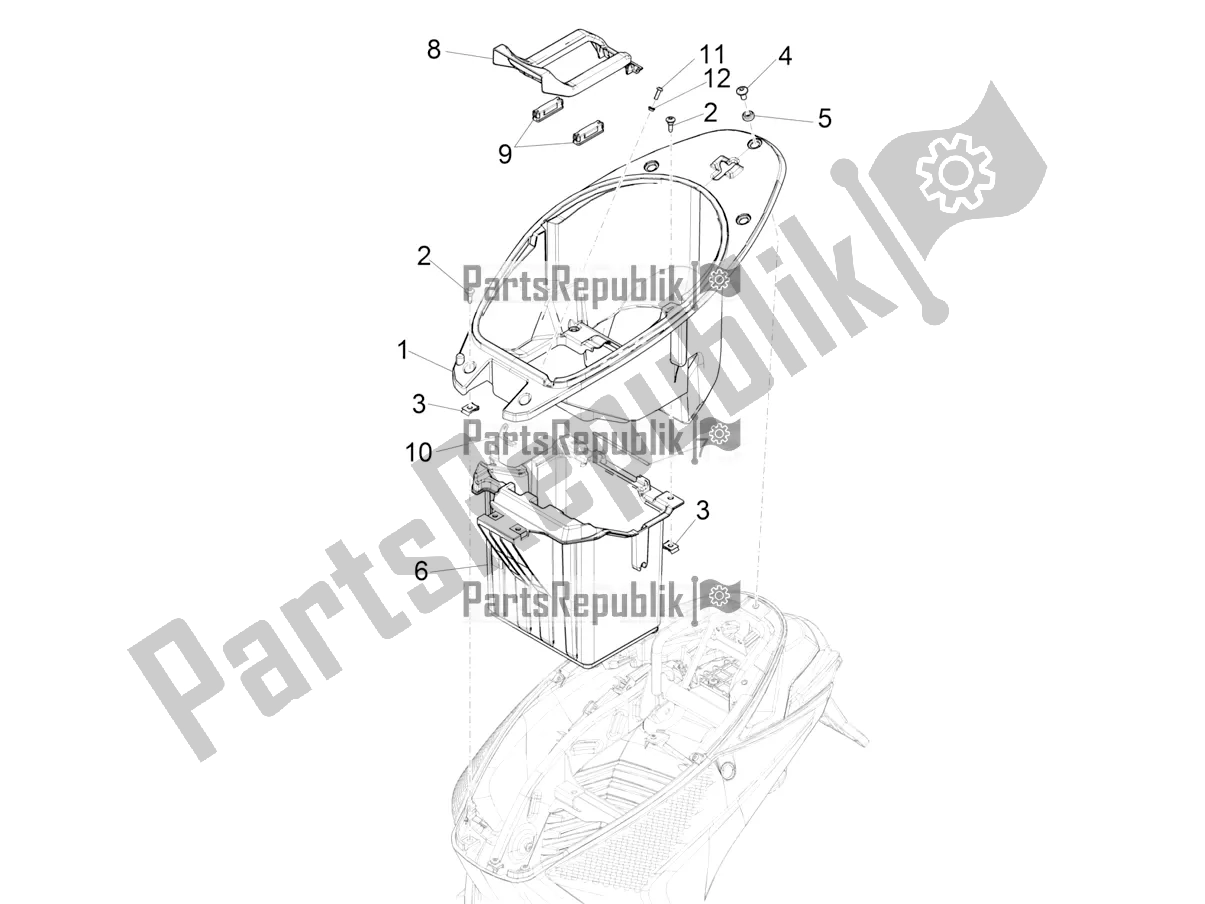 Tutte le parti per il Alloggiamento Casco - Sotto La Sella del Piaggio Piaggio 1 Motorcycle 2021