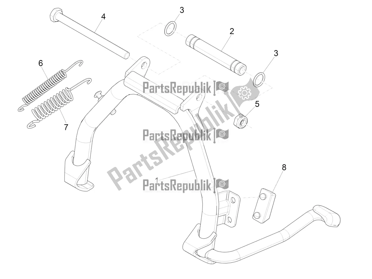 Todas as partes de Suporte / S do Piaggio Piaggio 1 Motorcycle 2021