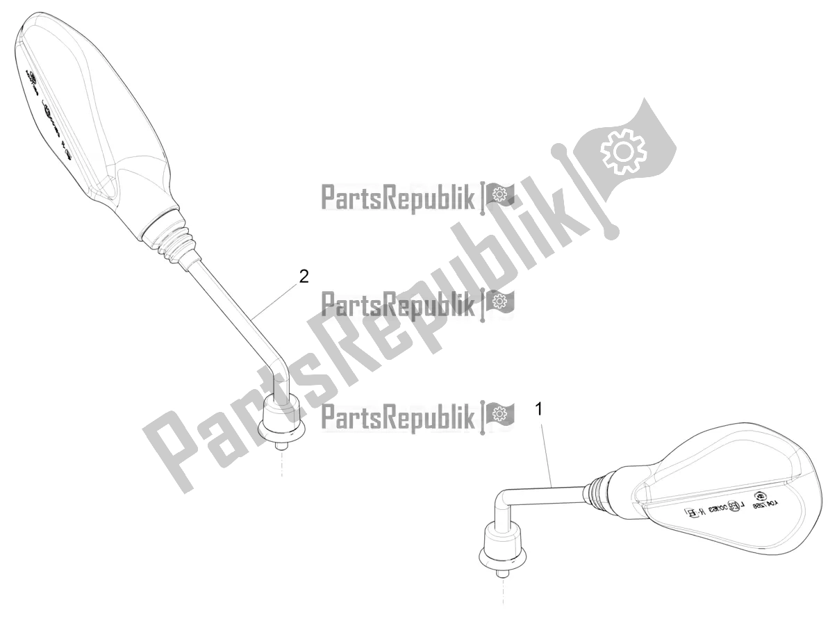 All parts for the Driving Mirror/s of the Piaggio Piaggio 1 Motorcycle 2022