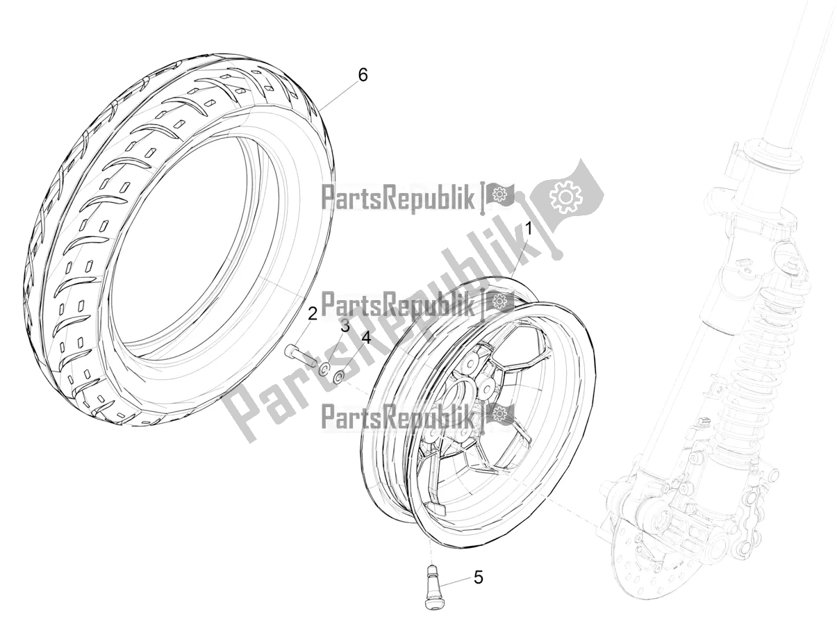 Todas las partes para Rueda Delantera de Piaggio Piaggio 1 Motorcycle 2022