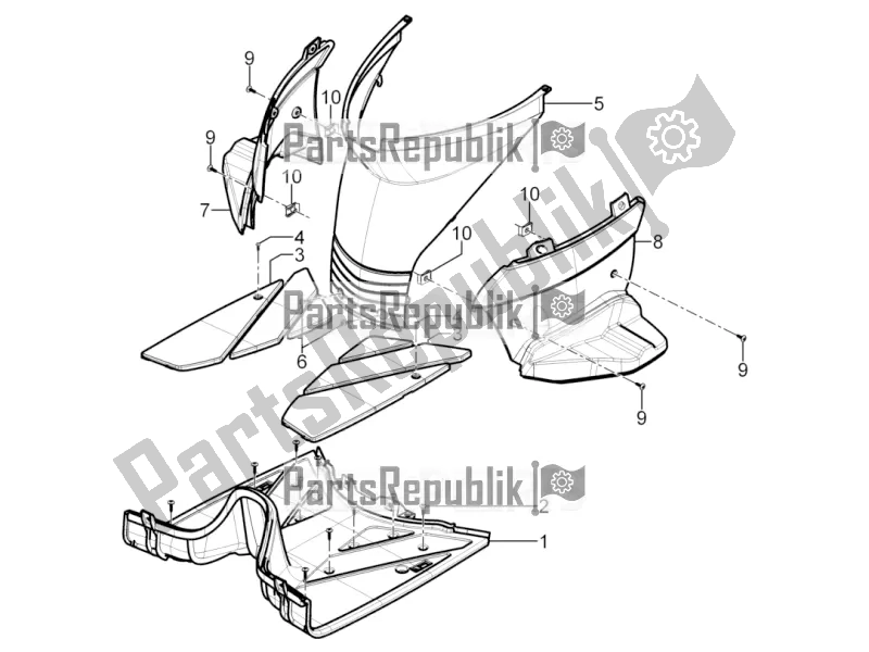 Toutes les pièces pour le Housse Centrale - Repose-pieds du Piaggio Typhoon 125 4T 2V 2016