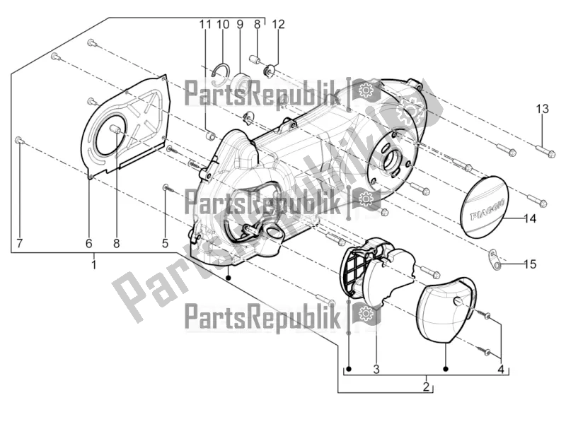 Toutes les pièces pour le Couvercle De Carter - Refroidissement Du Carter du Piaggio Typhoon 125 4T 2V 2016