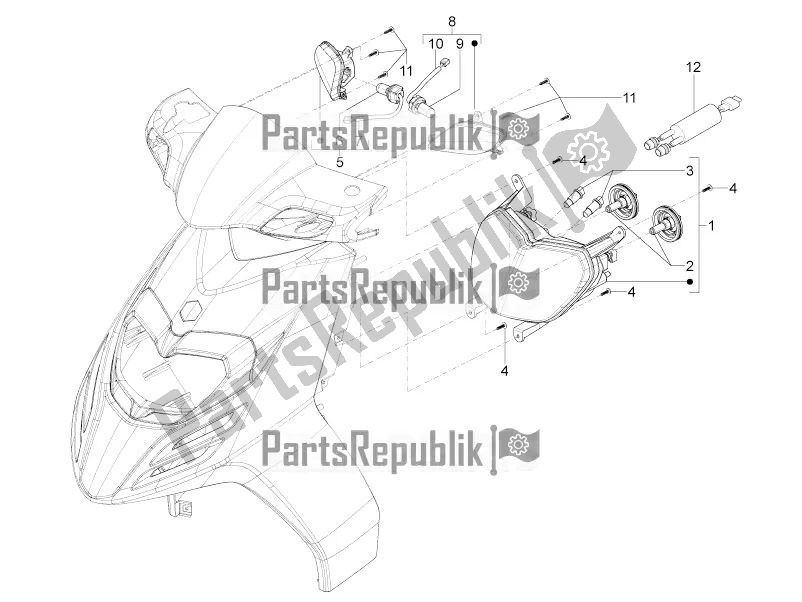 Toutes les pièces pour le Phares Avant - Clignotants du Piaggio Typhoon 125 4T 2V 2016