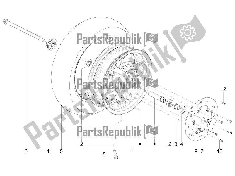 Tutte le parti per il Ruota Anteriore del Piaggio Typhoon 125 4T 2V 2016