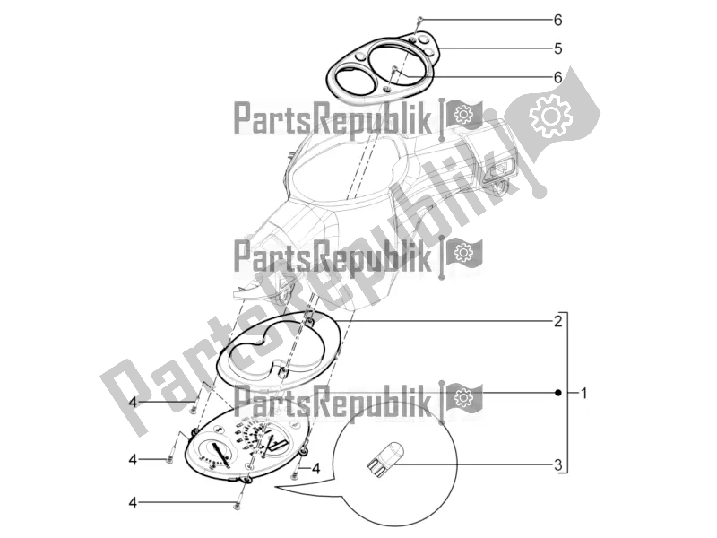 All parts for the Meter Combination - Cruscotto of the Piaggio Typhoon 125 4T 2V 2016