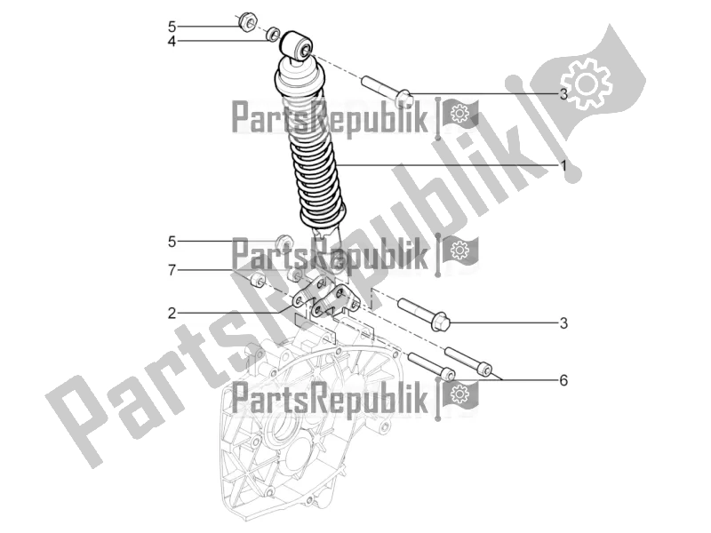 Toutes les pièces pour le Suspension Arrière - Amortisseur / S du Piaggio Typhoon 125 4T 2V 2016