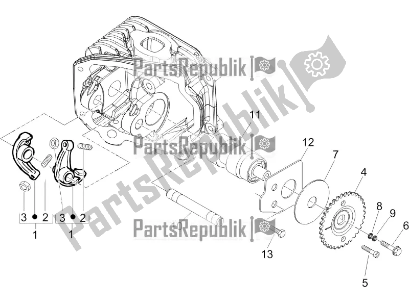 Toutes les pièces pour le Leviers à Bascule Support Unité du Piaggio Typhoon 125 4T 2V 2016