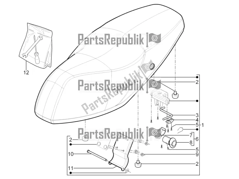 Toutes les pièces pour le Selle / Sièges du Piaggio Typhoon 125 4T 2V 2016