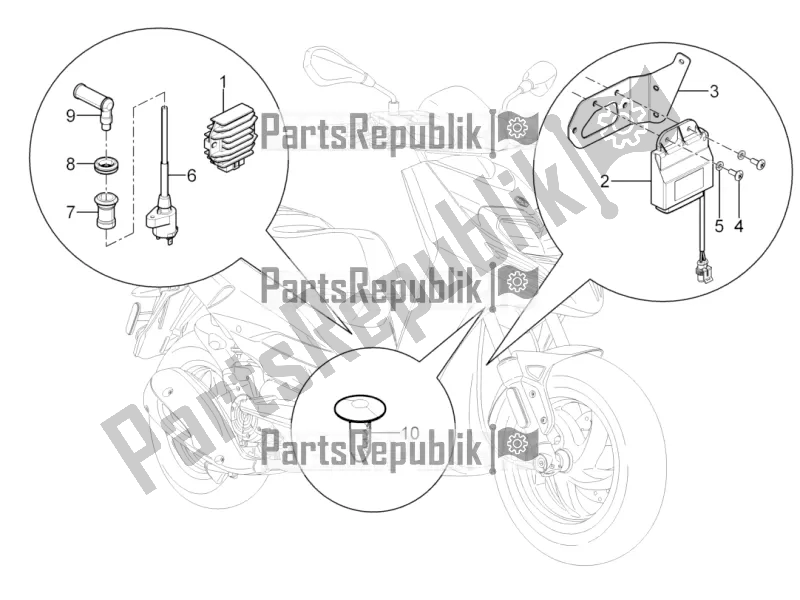 Toutes les pièces pour le Régulateurs De Tension - Unités De Commande électronique (ecu) - H. T. Bobine du Piaggio Typhoon 125 4T 2V 2016