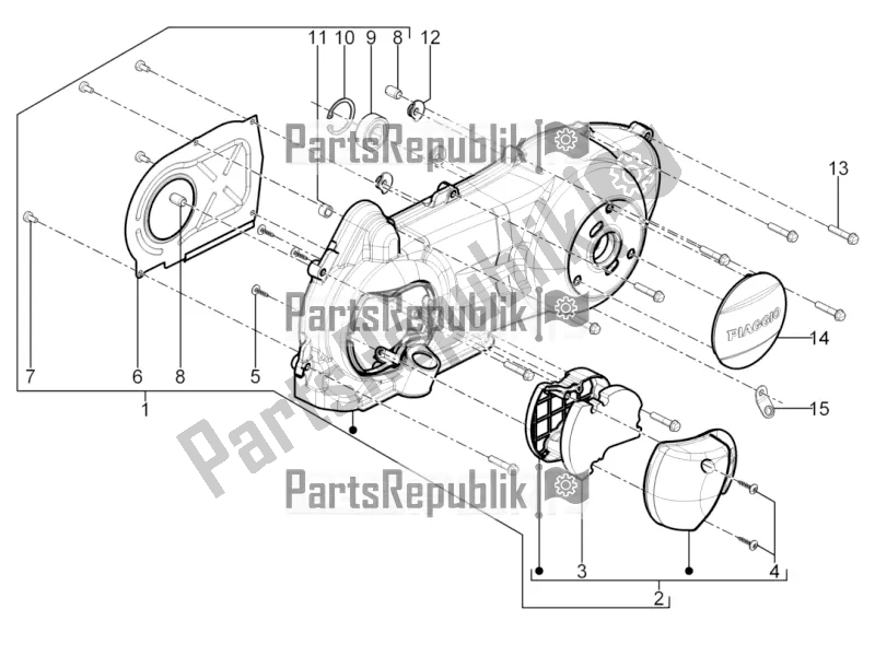 Toutes les pièces pour le Couvercle De Carter - Refroidissement Du Carter du Piaggio Typhoon 125 4T 2V 2017