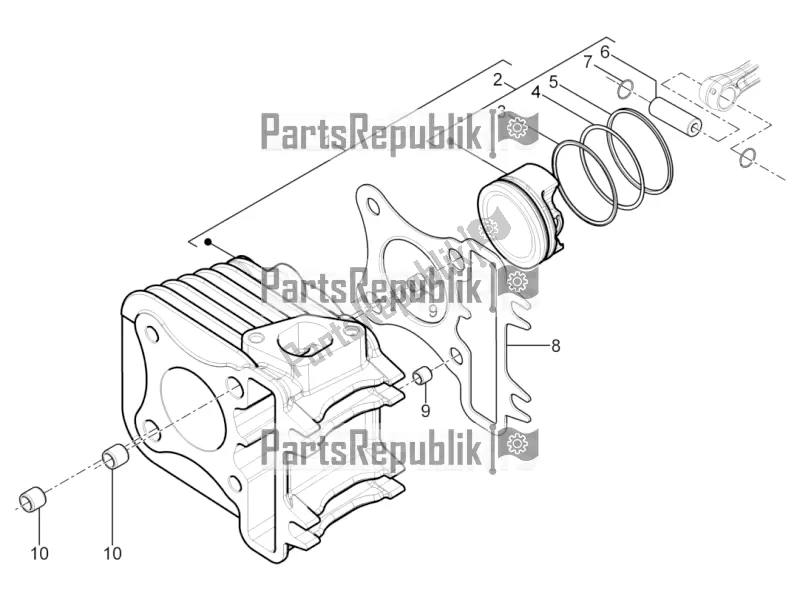 Toutes les pièces pour le Unité Cylindre-piston-axe De Poignet du Piaggio Typhoon 125 4T 2V 2017