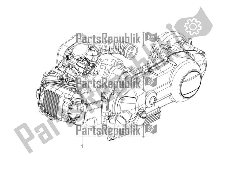 Tutte le parti per il Motore, Assemblaggio del Piaggio Typhoon 125 4T 2V 2017