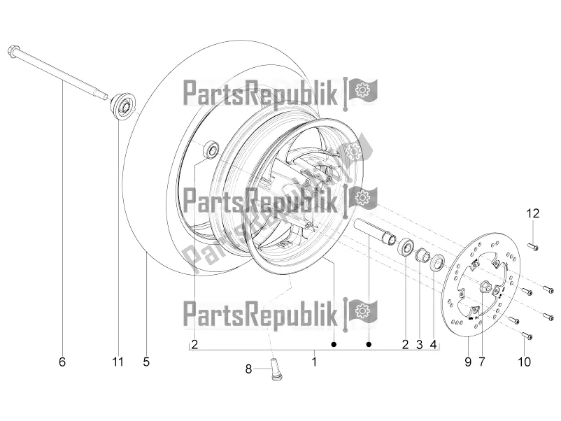 Tutte le parti per il Ruota Anteriore del Piaggio Typhoon 125 4T 2V 2017