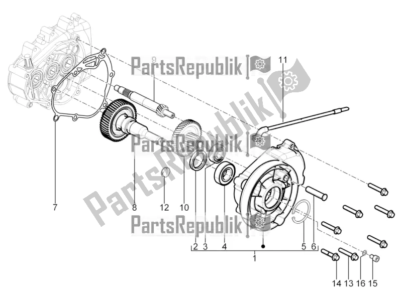 Tutte le parti per il Unità Di Riduzione del Piaggio Typhoon 125 4T 2V 2017