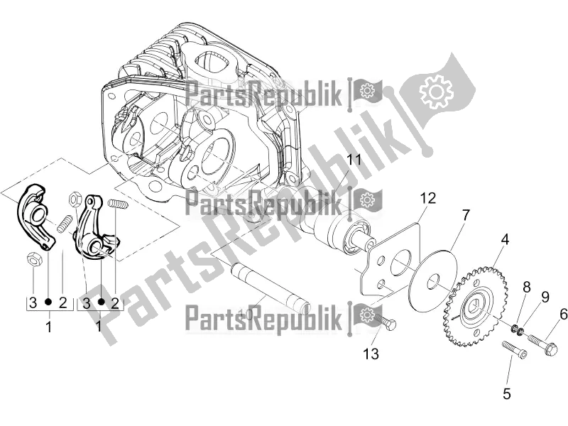 Toutes les pièces pour le Leviers à Bascule Support Unité du Piaggio Typhoon 125 4T 2V 2017