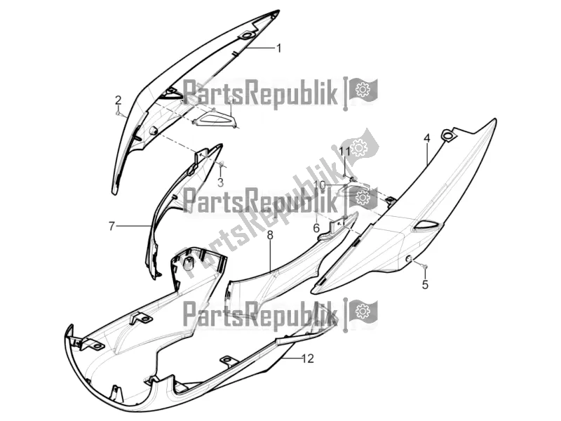 Toutes les pièces pour le Couvercle Latéral - Spoiler du Piaggio Typhoon 125 4T 2V 2017