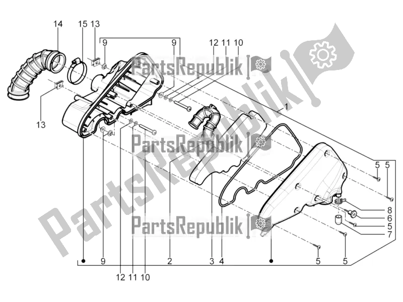 Toutes les pièces pour le Filtre à Air du Piaggio Typhoon 125 4T 2V 2018