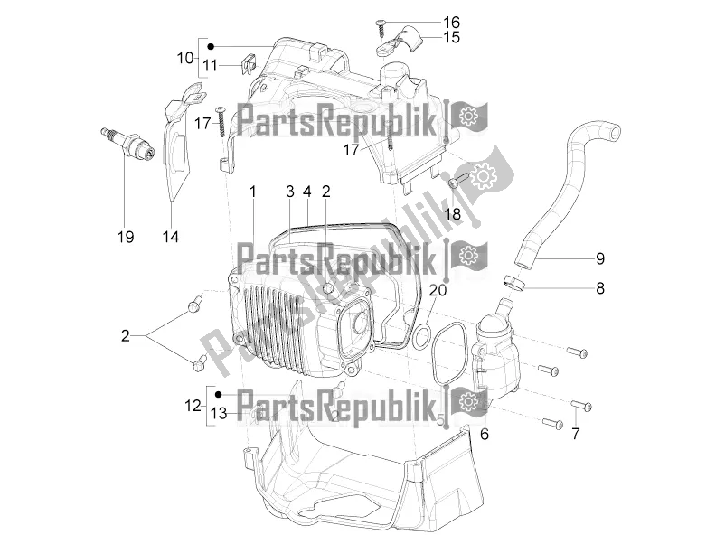 Toutes les pièces pour le Le Couvre-culasse du Piaggio Typhoon 125 4T 2V 2018