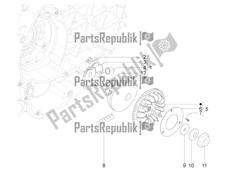 Toutes les pièces pour le Poulie Motrice du Piaggio Typhoon 125 4T 2V 2018