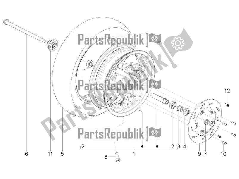 Toutes les pièces pour le Roue Avant du Piaggio Typhoon 125 4T 2V 2018