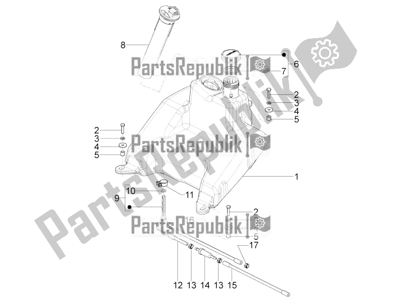 Toutes les pièces pour le Réservoir D'essence du Piaggio Typhoon 125 4T 2V 2018