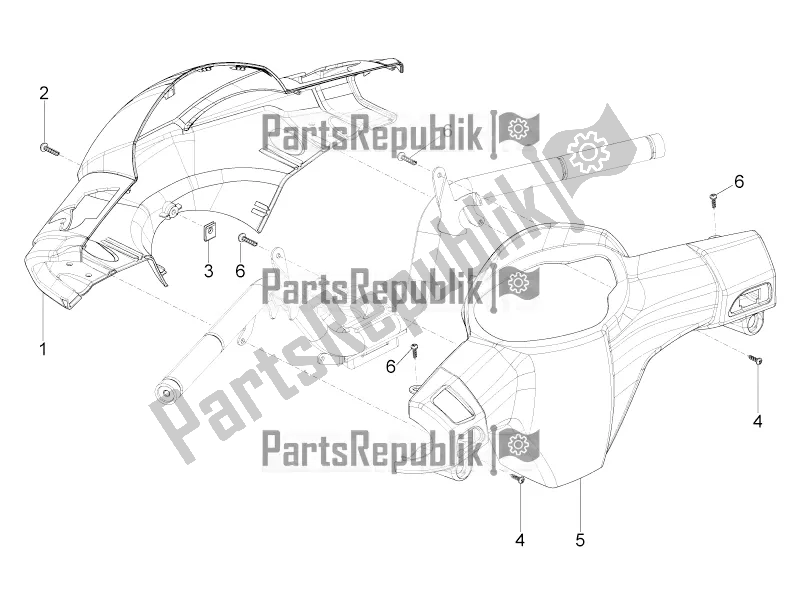 Toutes les pièces pour le Couvertures De Guidon du Piaggio Typhoon 125 4T 2V 2018