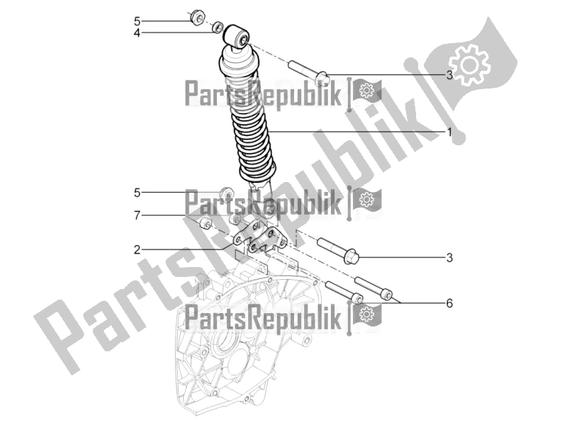 All parts for the Rear Suspension - Shock Absorber/s of the Piaggio Typhoon 125 4T 2V 2018