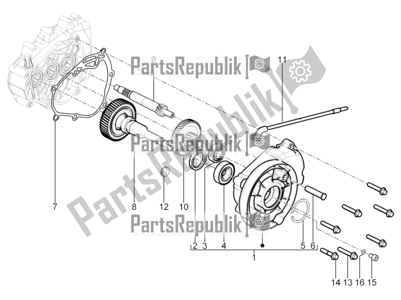 Toutes les pièces pour le Unité De Réduction du Piaggio Typhoon 125 4T 2V 2018