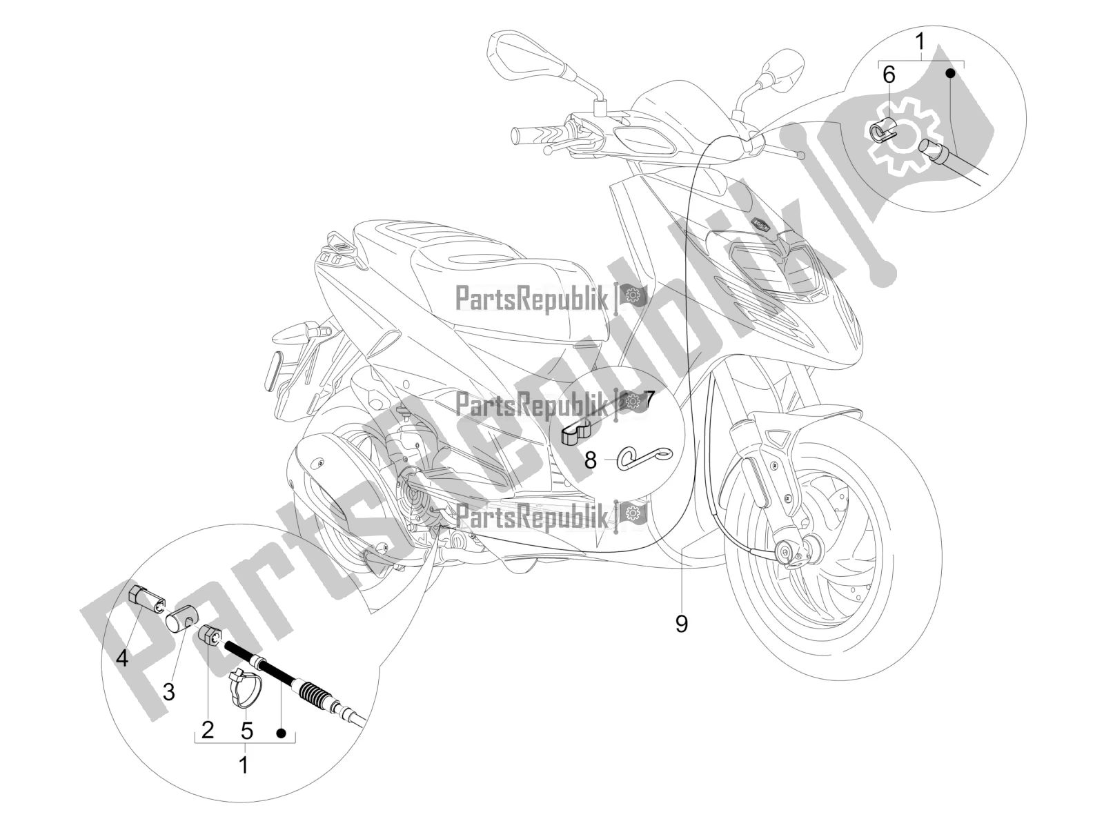 All parts for the Transmissions of the Piaggio Typhoon 125 4T 2V 2018