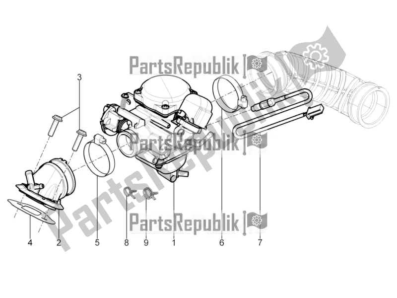 Tutte le parti per il Carburatore, Gruppo - Raccordo del Piaggio Typhoon 125 4T 2V 2019