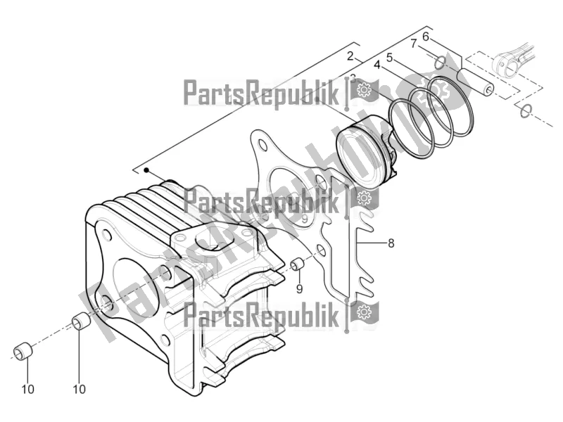 Toutes les pièces pour le Unité Cylindre-piston-axe De Poignet du Piaggio Typhoon 125 4T 2V 2019