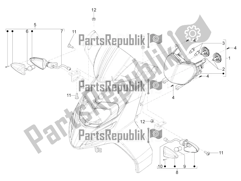 Toutes les pièces pour le Phares Avant - Clignotants du Piaggio Typhoon 125 4T 2V 2019