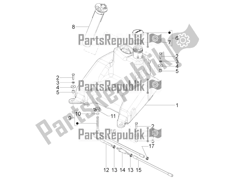 Toutes les pièces pour le Réservoir D'essence du Piaggio Typhoon 125 4T 2V 2019