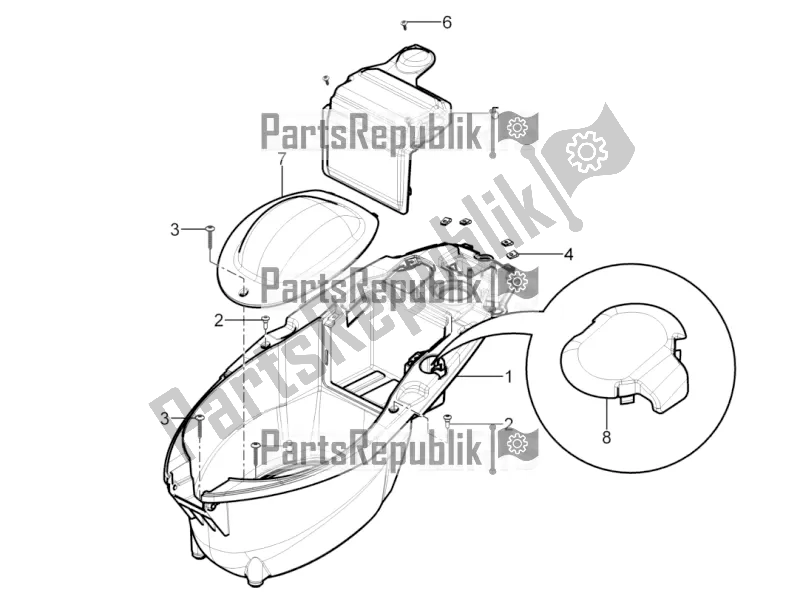 All parts for the Helmet Huosing - Undersaddle of the Piaggio Typhoon 125 4T 2V 2019