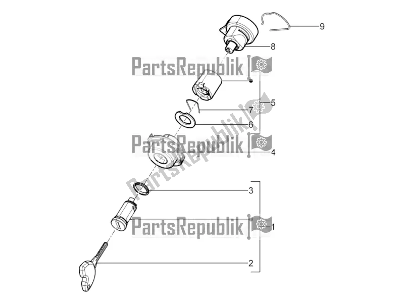 All parts for the Locks of the Piaggio Typhoon 125 4T 2V 2019